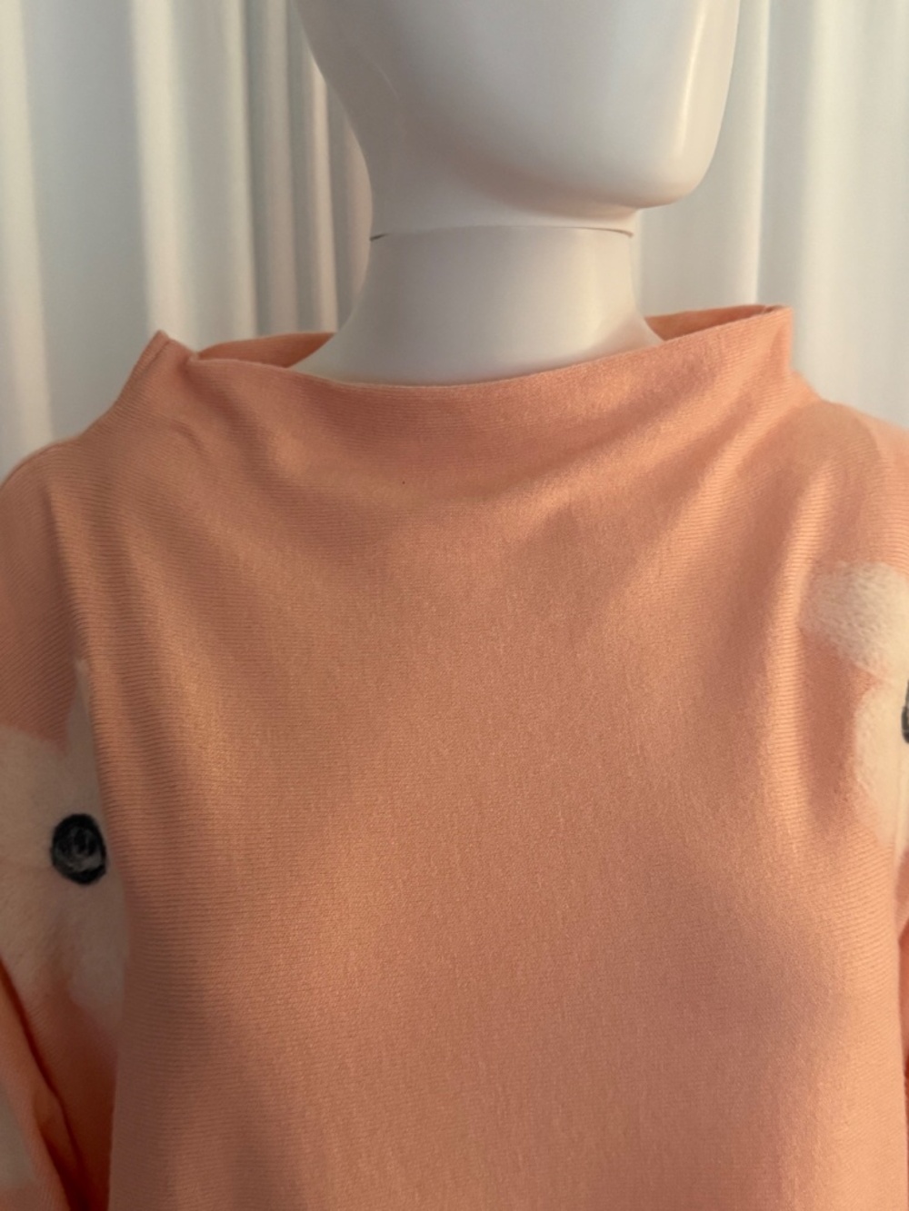 Nina Leonard Soft Floral Tunic Sweater 1X NWOT Peach Lightweight - Picture 6 of 16